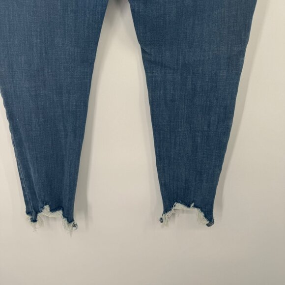 Gap womens High-Rise Button-Fly Ankle true Skinny Jeans Distressed Hem size 30 - Picture 7 of 11